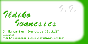 ildiko ivancsics business card